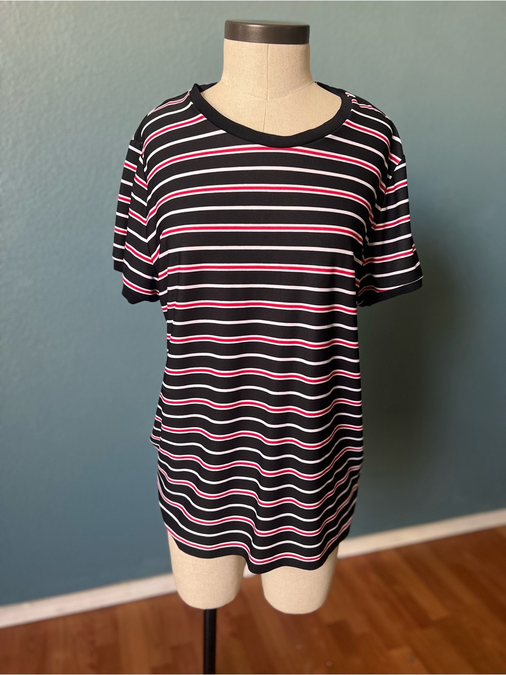 Women’s New with tags Ralph Lauren Black, White & Red‎ Striped Short-Sleeve Tee
